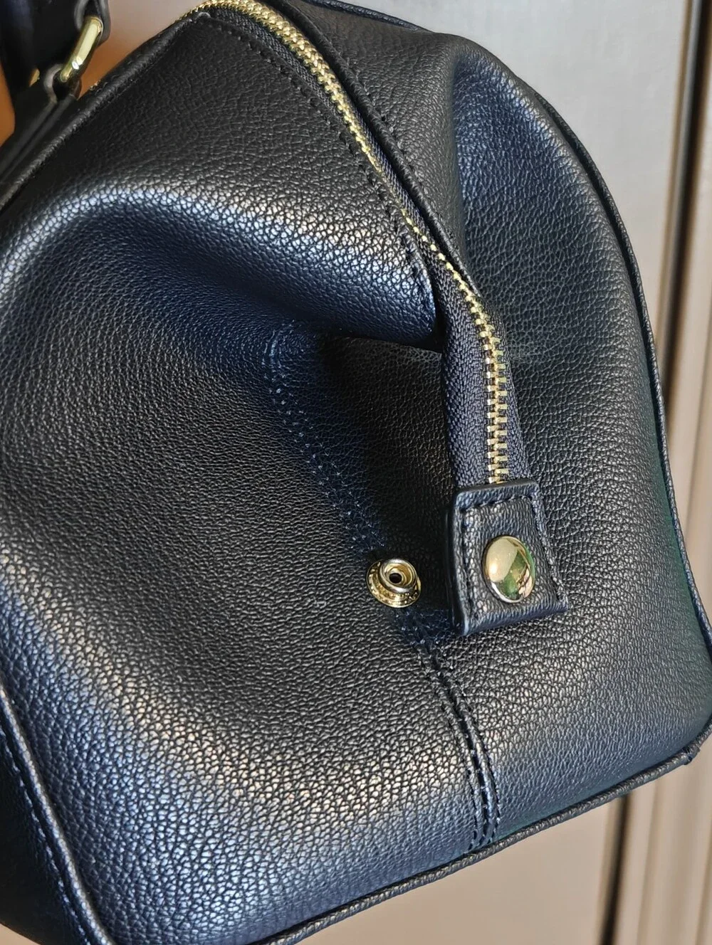 Ora Delphine Josie Black Leather Satchel Handbag